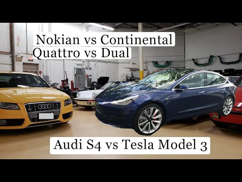 Audi S4 vs Tesla Model 3, Nokian vs Continental, Quattro vs Dual Motor