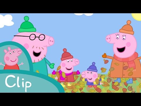 Peppa Pig Episodes - Jumping in leaves (clip)