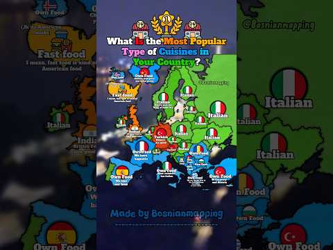 What Is the Most Popular Type of Cuisines in Your Country?🍽️#europe #geography #mapping #countries