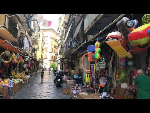 Naples Italy 🇮🇹 Street Market Walk near Napoli Centrale Railway Station