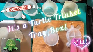 Resin Project - How I Marble a Turtle Trinket Tray Box🐢@JDictionResin @LETSRESIN