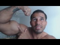 Pro Muscle Hunk Bodybuilder Bicep Flexing At Home - Muscle God Samson
