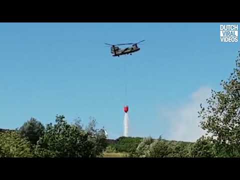 Chinook helps to put out a big fire in Hengelo