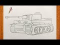 How to draw an Army Tank //  Sketch of army tanker step by step.