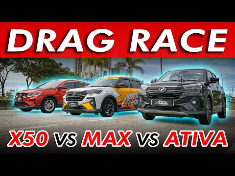 Drag Test Toyota Raize / Perodua Ativa / Daihatsu Rocky VS Geely Coolray / Proton X50 #maxracing