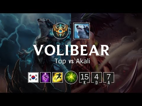 Volibear Top vs Akali - KR Master Patch 8.24