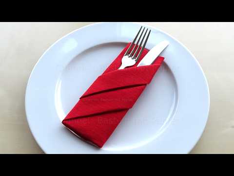 Servietten falten: Bestecktasche