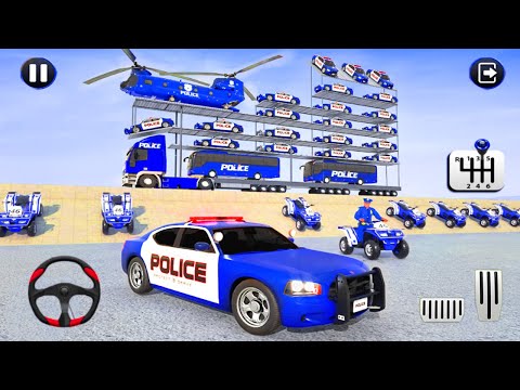US Police Car Transport Truck - Cargo Police Transport Truck - Android Gameplay