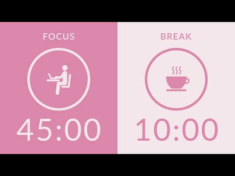 45/10 Pomodoro Timer with Pink Noise 🎧 Study with Me for Deep Focus & ADHD ✨