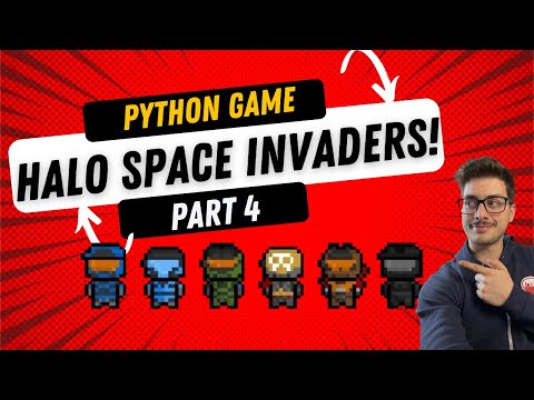 Making Halo Space Invaders Game In Python! Part 4 - Shooting and Collision Detection