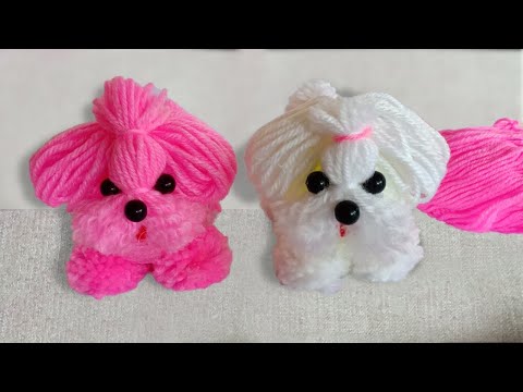 The Cutest Dog Easy Making - How to Make a Pom Pom Dog - Amazing Woolen Crafts Idea -Wool Dolls -DIY