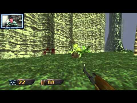 Turok Dinosaur vs Dinosaur - Machine Gun Dimetrodon vs Rock Ape Thing