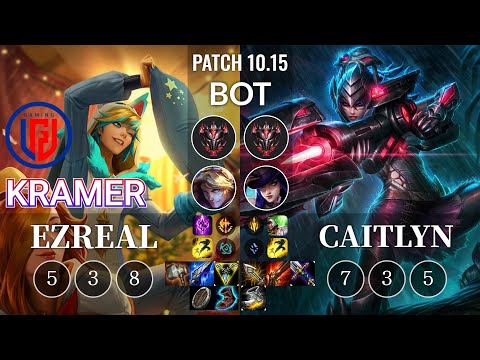 LGD Kramer Ezreal vs Caitlyn Bot - KR Patch 10.15