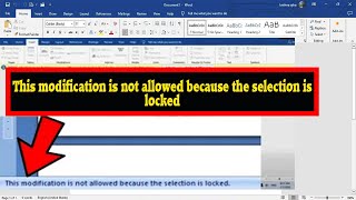 how to solve selection is locked in ms word 2016
