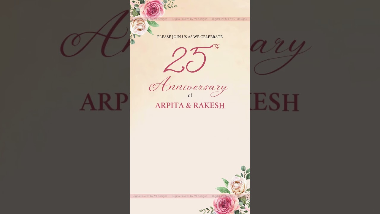 Romantic Red Rose Anniversary Invitation