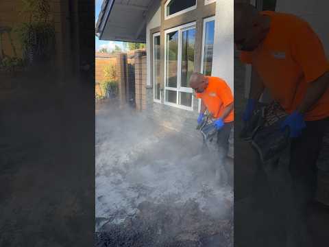 Rain almost ruined this paver installation job in San Dimas #paverinstallation #pavers #pavers