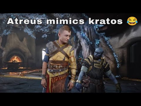 Atreus mimics kratos in God of War 5 Ragnarok (PS5 GAMES) | VRR |