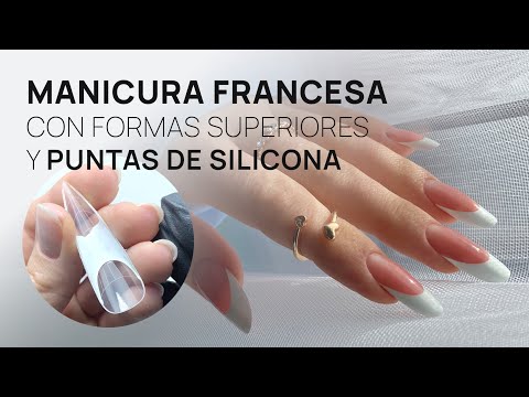 Manicura francesa clásica: extensión de uñas con Formas Superiores y puntas de silicona 💅