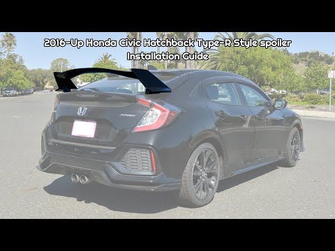 2016-2021 Honda Civic Hatchback FK4 FK7 JDM Type-R Style Rear Wing Spoiler Installation