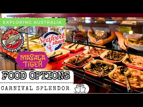 Thumbnail for Food options onboard Carnival Splendor Cruise | Restaurants - Guy's Burger Joint - Masala Tiger 4K