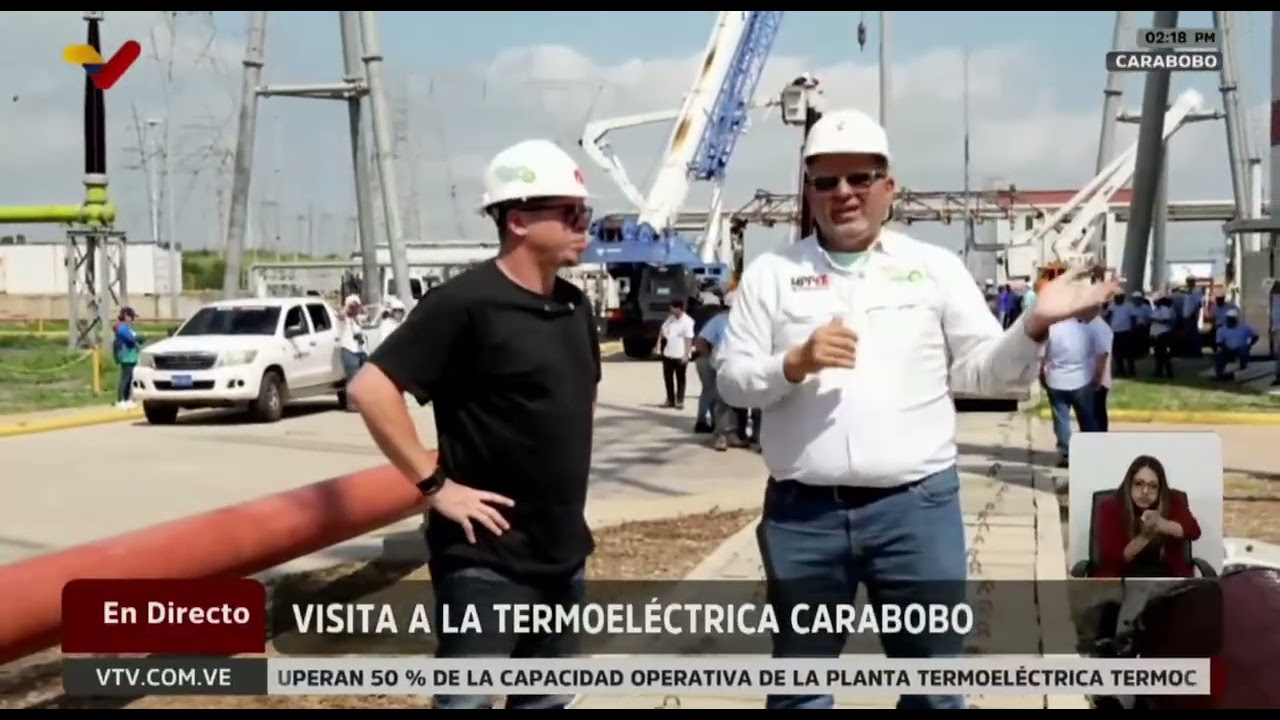 Visita a Termocentro, planta eléctrica que recuperan en Venezuela, 13 de agosto de 2026