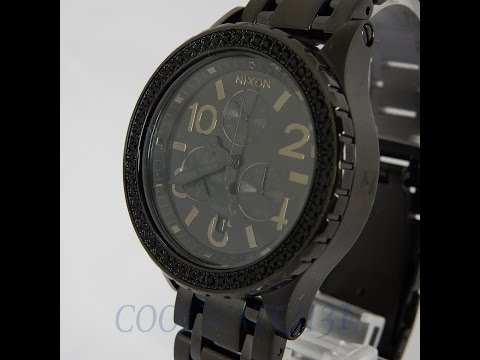 NIXON WATCH A404-1879 38-20 CHRONO ALL BLACK CRYSTAL REVIEW WOMENS A4041879 ニクソン クロノ オール ブラック クリスタル