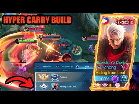 HYPER CARRY BUILD, TO RANK UP FAST, YU ZHONG TOP RIZAL 2022