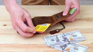 Портмоне унісекс з матовим ланцюжком 20439 Vintage коричневе