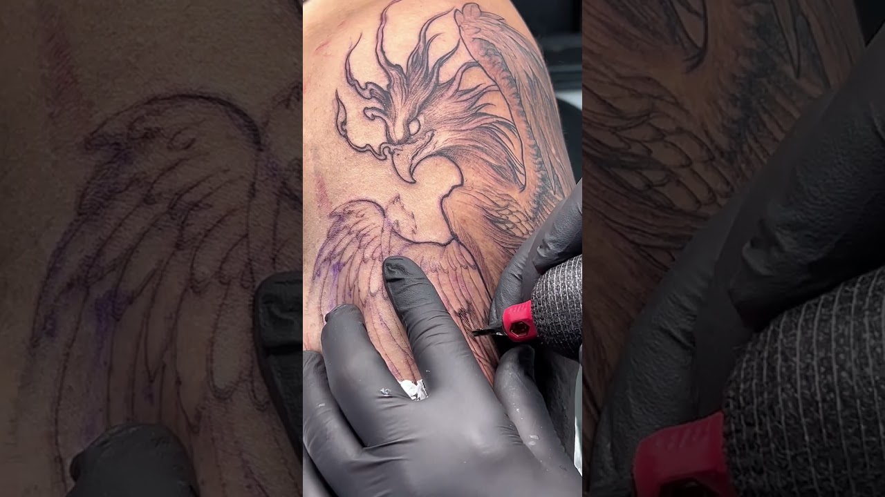 The Secrets of Line Work Phoenix from Tattoo Artist - Trung Tadashi #tattoo #tattooart #tattoodesign
