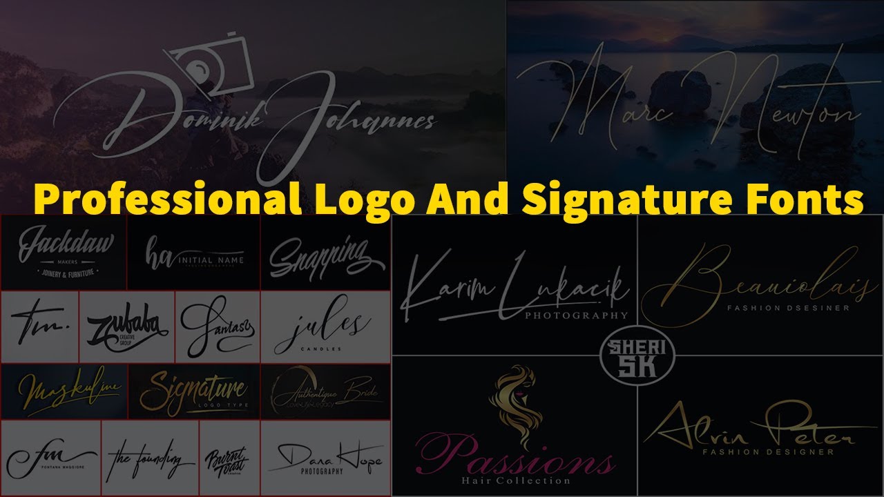 Professional Logo And Signature Fonts Download In TTF And OTF Files |English| |Photoshop Tutorial|