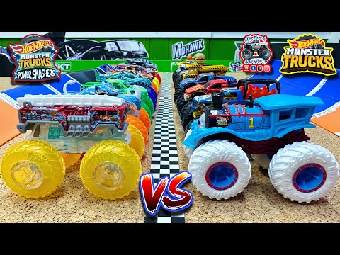 Toy Diecast Monster Truck Racing Tournament | Round #33 | Hot Wheels Mainlines 🆚 POWER SMASHERS