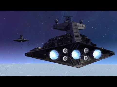 Imperial Venator II vs Tector Star Destroyer - Star Wars Empire at War Remake NPC Battle