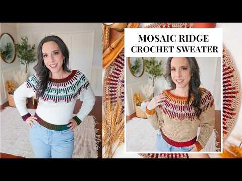 Mosaic Ridge Crochet Sweater