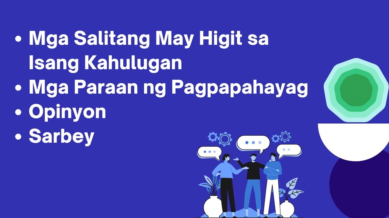Putar video Mga Salitang May Higit Sa kahulugan, Paraan ng Pagpapahayag, Opinyon, Sarbey sekarang Mga Salitang May Higit Sa kahulugan, Paraan ng Pagpapahayag, Opinyon, Sarbey