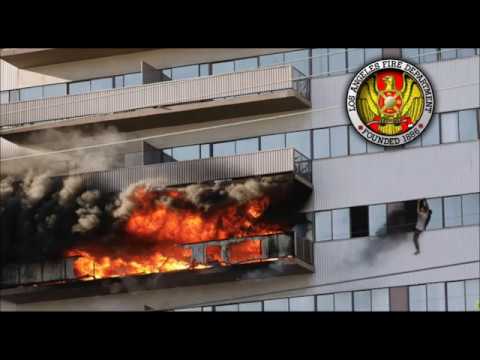 Audio from the highrise fire in Los Angeles, CA on 1/29/2020