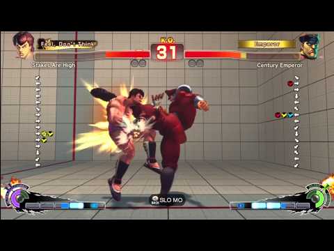 How not to play SSFIV-Fei Long vs Bison (Century Emperor)
