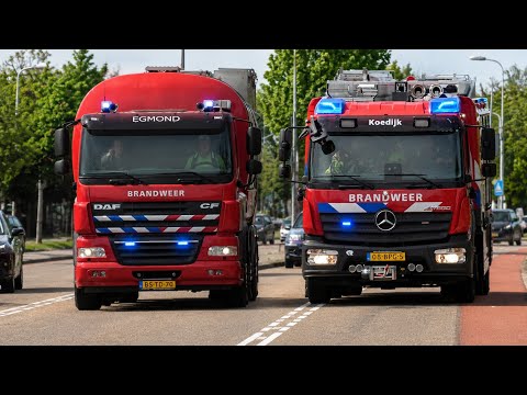 Brandweer TW Egmond en TS en HA Koedijk met spoed naar een Grote Woningbrand in Castricum!