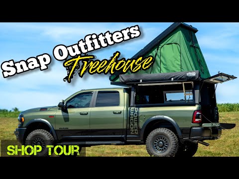 (Closed) SHOP TOUR | SNAP OUTFITTERS | TREEHOUSE Roof Top Tent Wedge Lite Weight Truck Camper