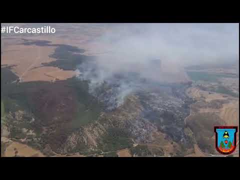 Continúan las labores de extinción del incendio declarado en Carcastillo con la incorporación de medios del MITECO