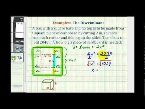 Ex: Find the Size of Cardboard Needed to Make a Box with a Given Volume ...