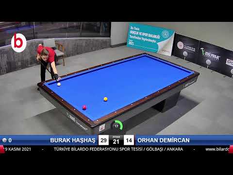 BURAK HAŞHAŞ & ORHAN DEMİRCAN Bilardo Maçı - 2021 TÜRKİYE ŞAMPİYONASI 2.ETAP-5.TUR