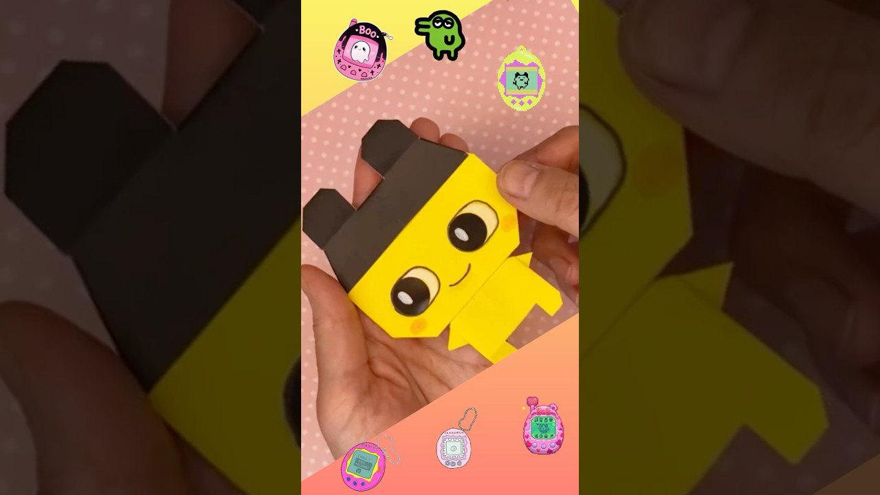 おりがみでたまごっちのまめっちをつくるよ#Shorts ＃折り紙　#おもちゃ箱