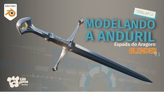 🗡️Modelando a Espada de Aragorn (Andúril) em 3D | Blender Time Lapse Tutorial🗡️