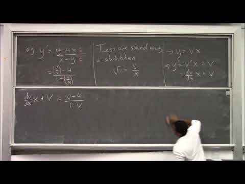 Math 391 Lecture 3 - Homogeneous first order differential equations