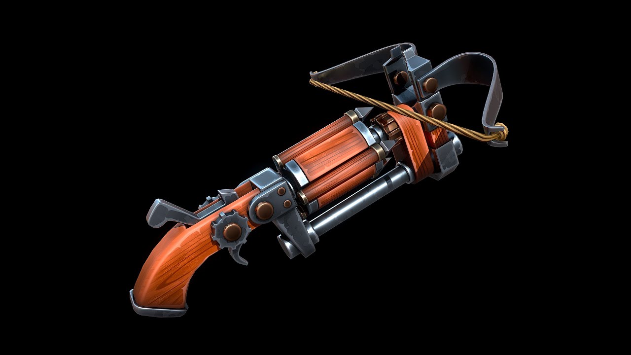 様式化されたドラムクロスボウ 3Dモデル