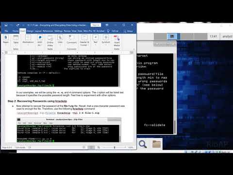 CCNA CyberOps - Lab 9.1.1.7 - Encrypting and Decrypting Data Using a Hacker Tool (fcrackzip)