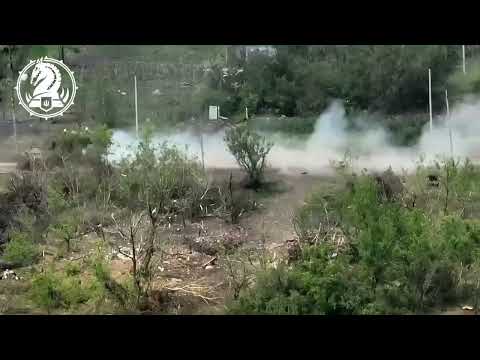 Ukrainian M2 Bradley Destroys Russian BTR 82A at close range combat