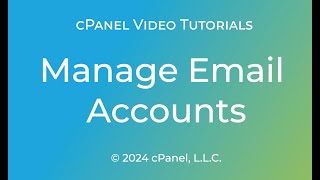 Manage Email Accounts