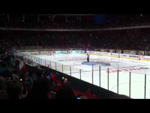 NHL Premiere Rangers and Ducks enters the ice
