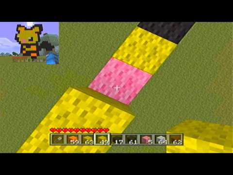 Minecraft Xbox 360 - Construyendo tu Pixel Art - Ep. 6 - Pokemón Pichu.